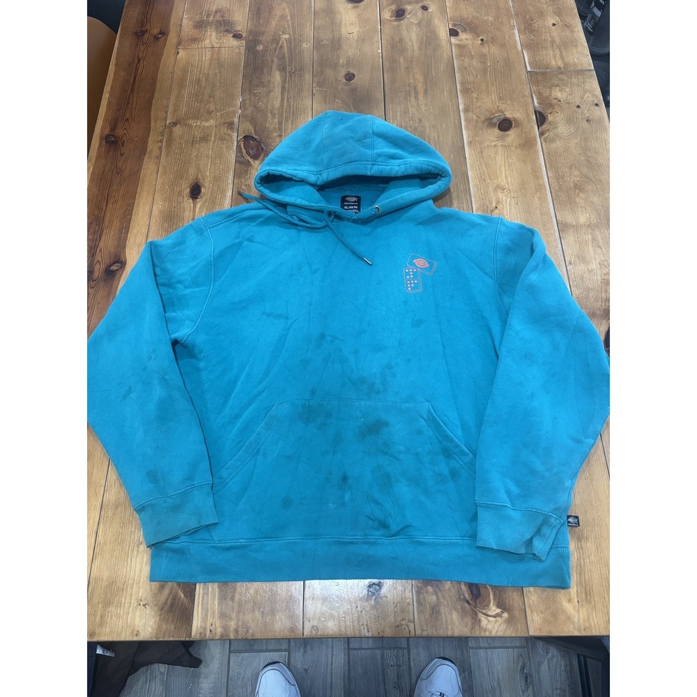 Dickies Skateboarding Hoodie Men's XL Teal Pullover Graphic Sweatshirt El